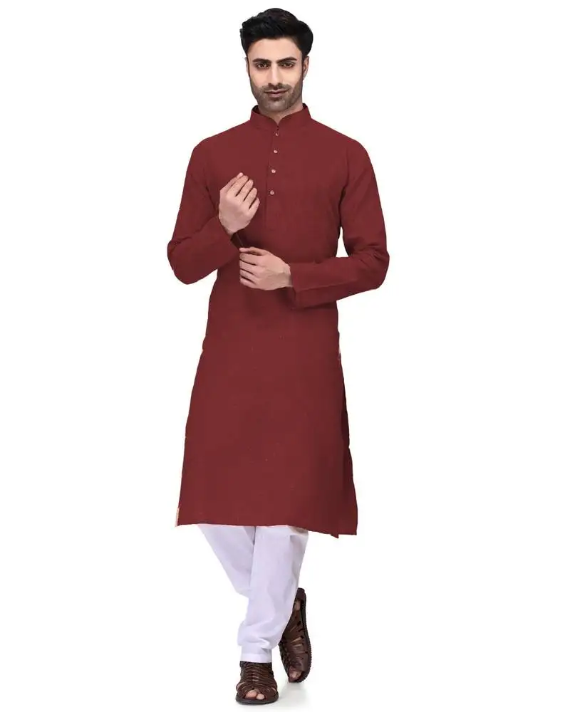 Classic solit plain kurta with bottom set
