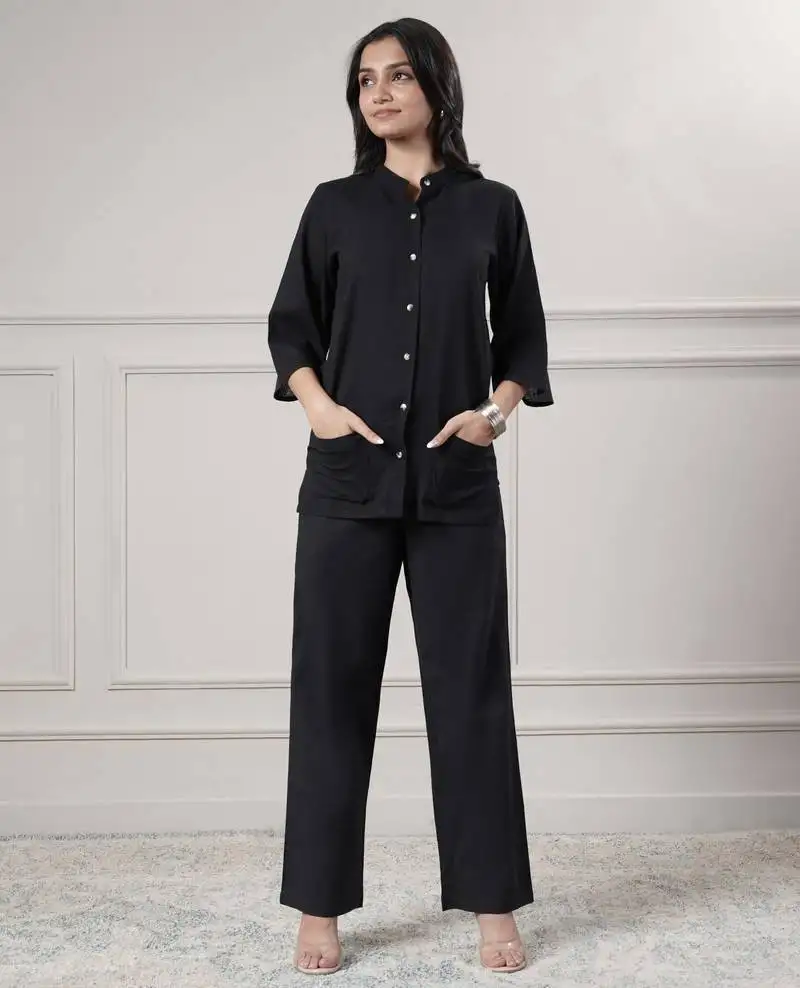 Women black top with pant