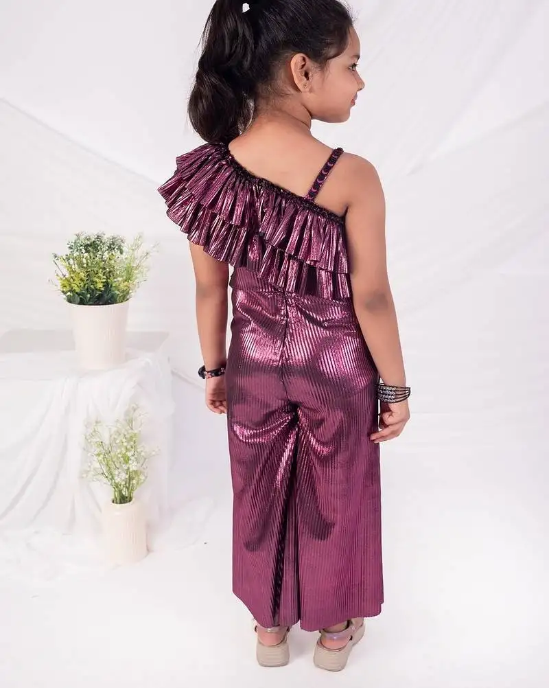 Purple plain net dress