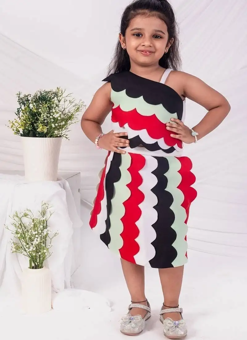 Multicolor plain faux polyester co ord set