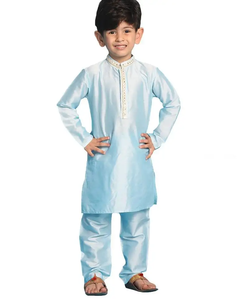 Boy's aqua kurta and pyjama
