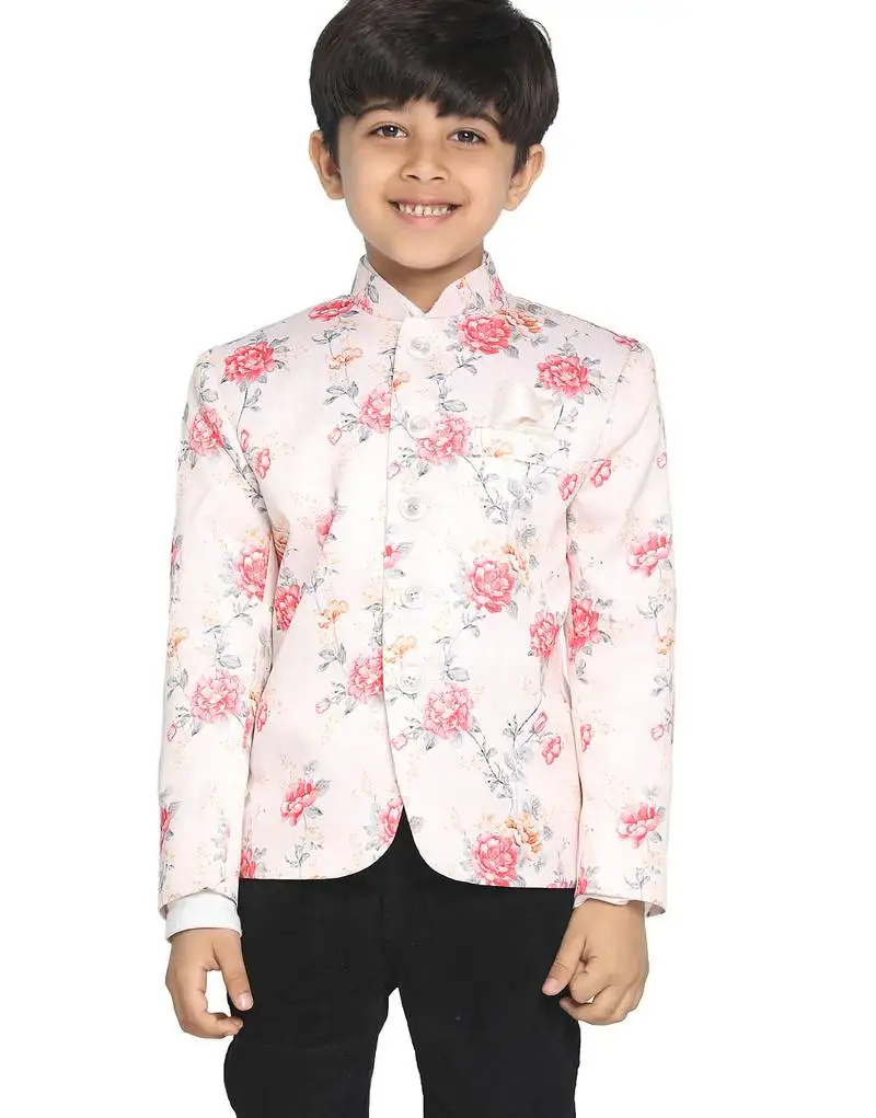 Boy's multicolor-base-peach jodhpuri