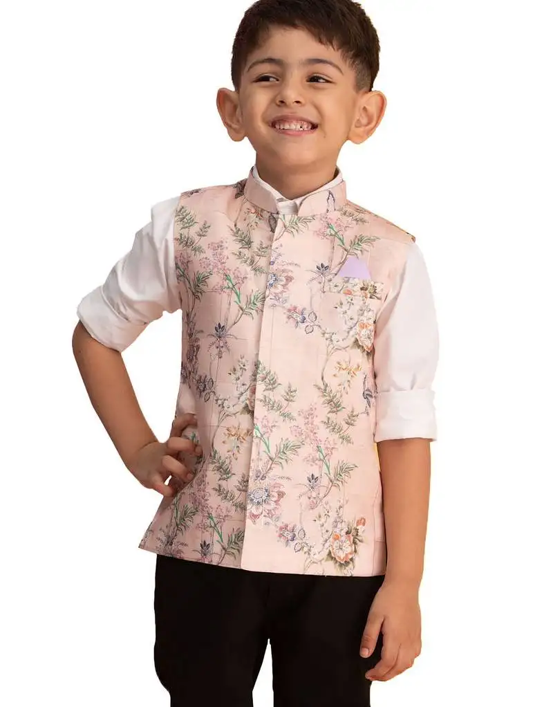 Boy's pink nehru jacket