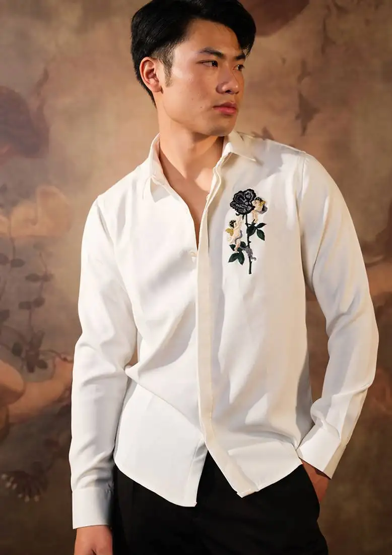 White plain crepe shirt