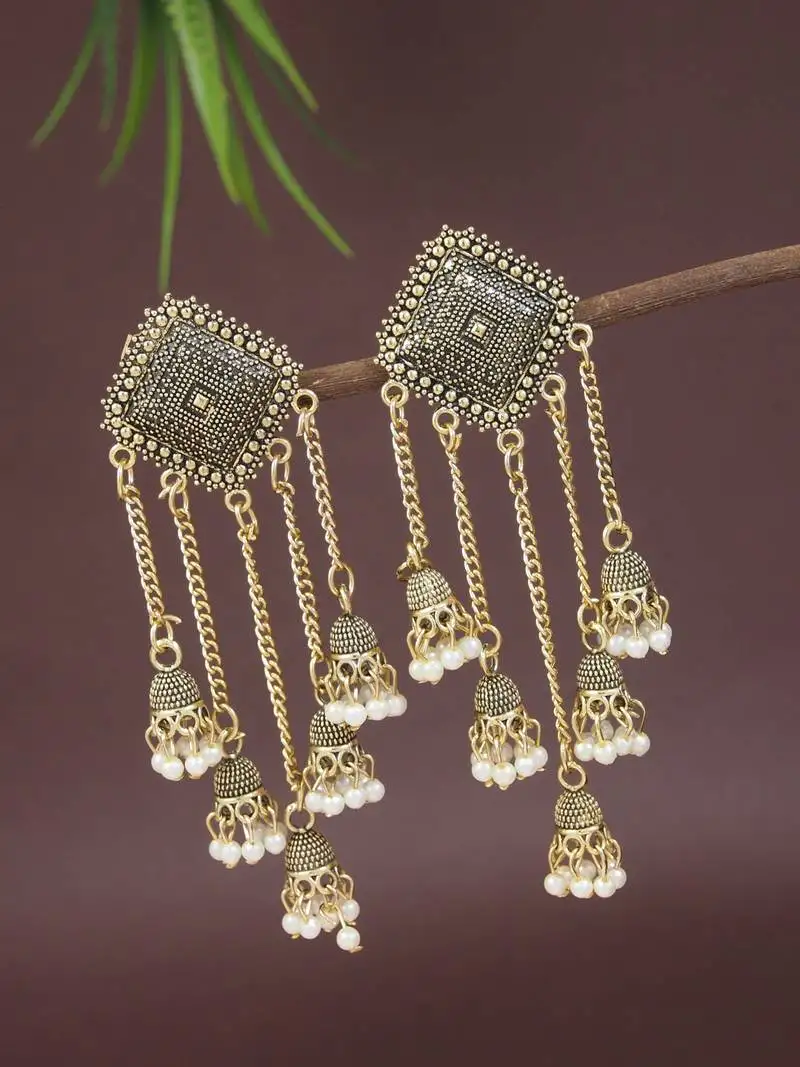 Indian wedding bollywood multi layered dangle jhumka earrings for women (e3287fl)