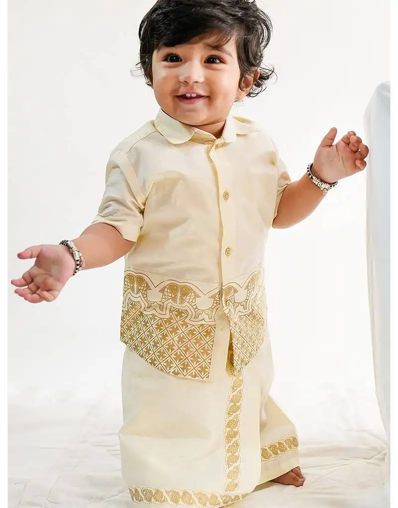 Cream embroidered cotton co ord set