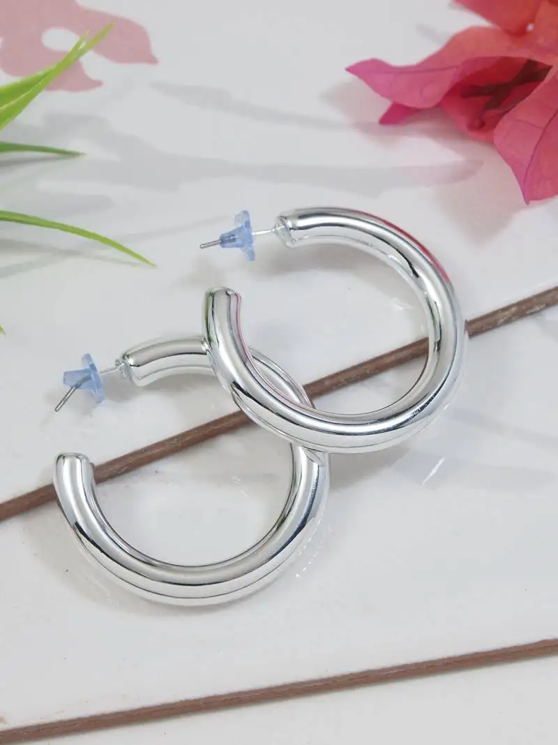 Small fancy half hoop earrings for women
