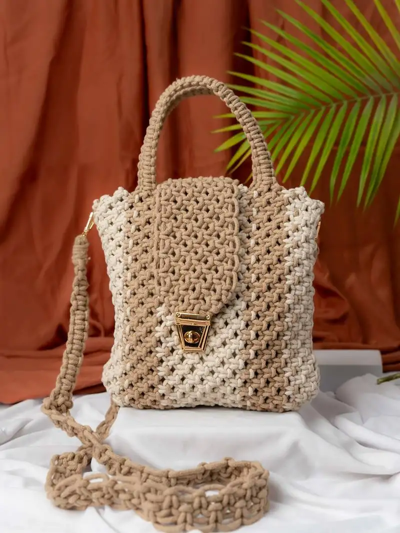 Orchid tan hand corded sling