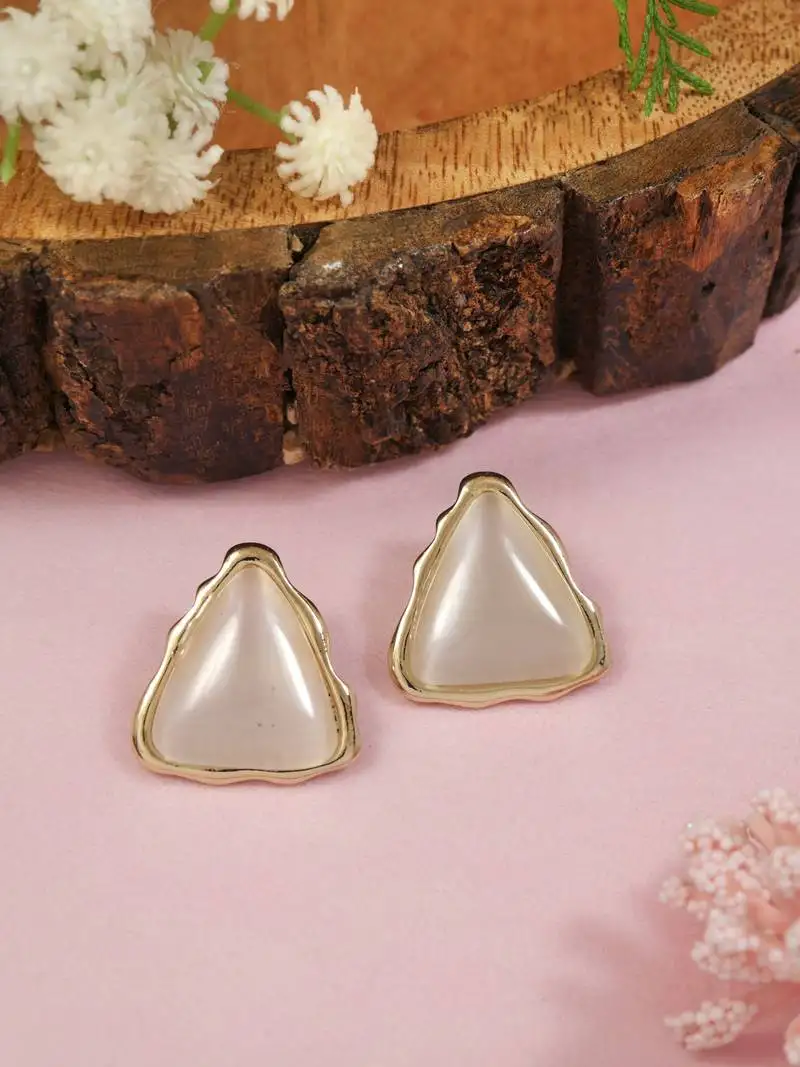 Latest stylish lightweight mother of pearl stud earrings for women
