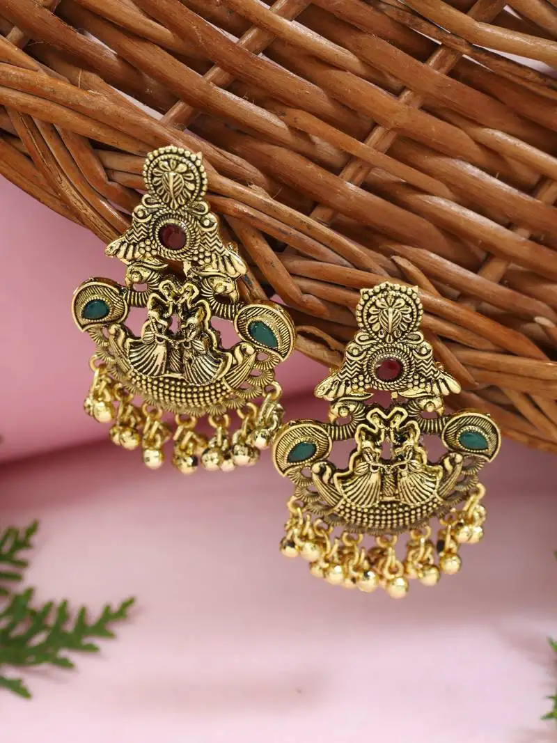 Traditional style jhumka with ghungroo earrings for women