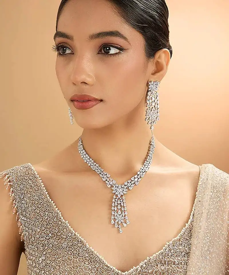 Silver plated necklace set