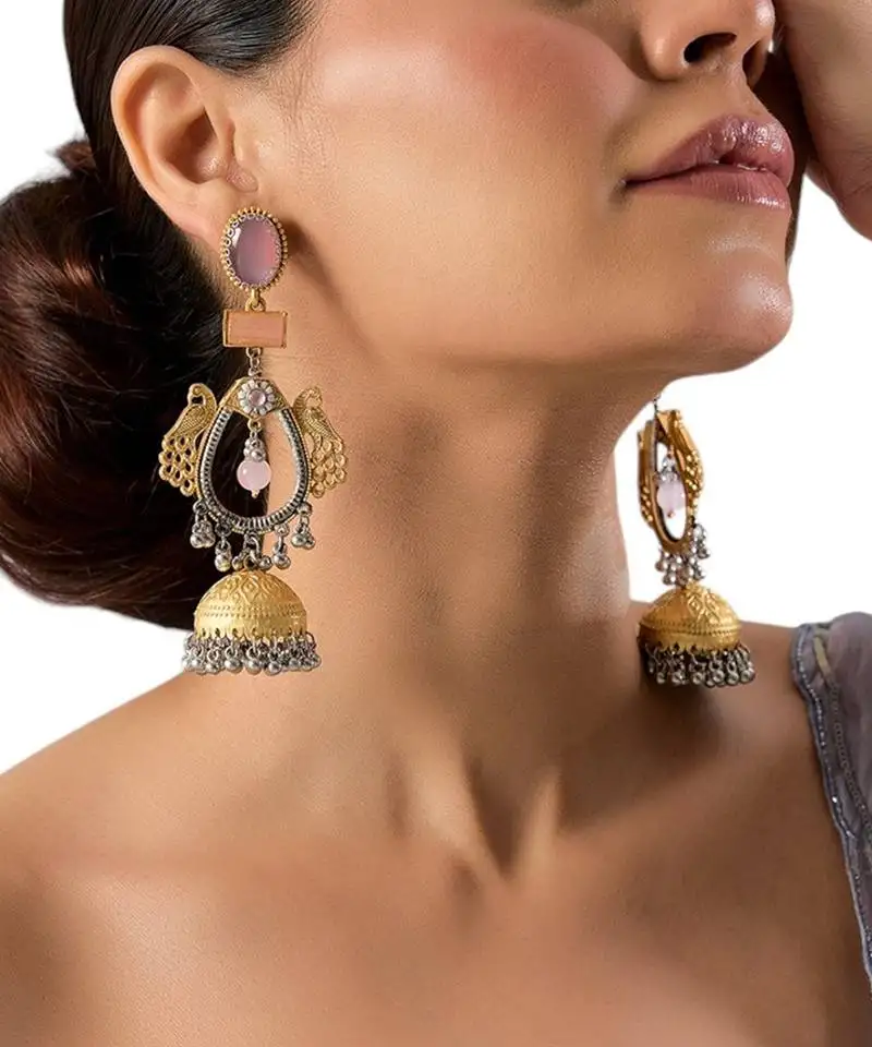 Two toned dangler earrings