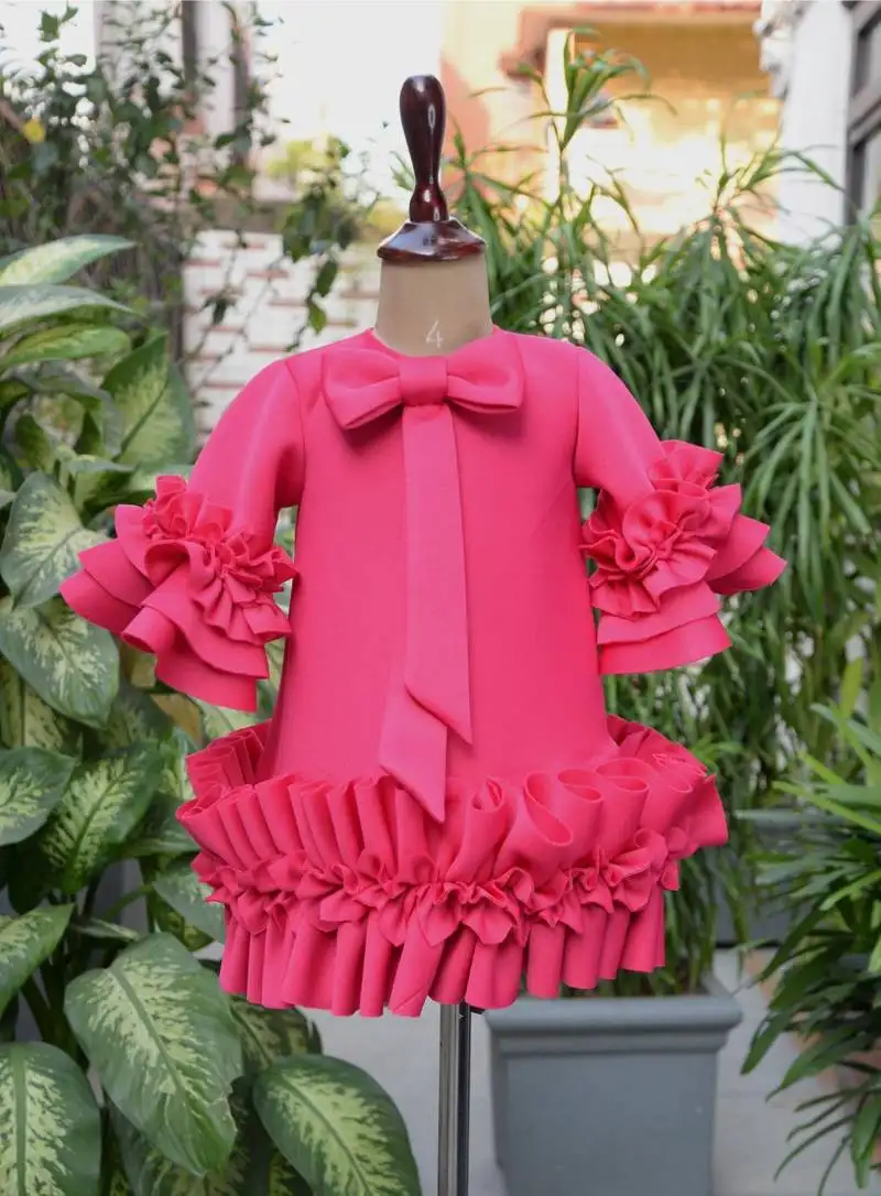 Pink embroidered cotton dress