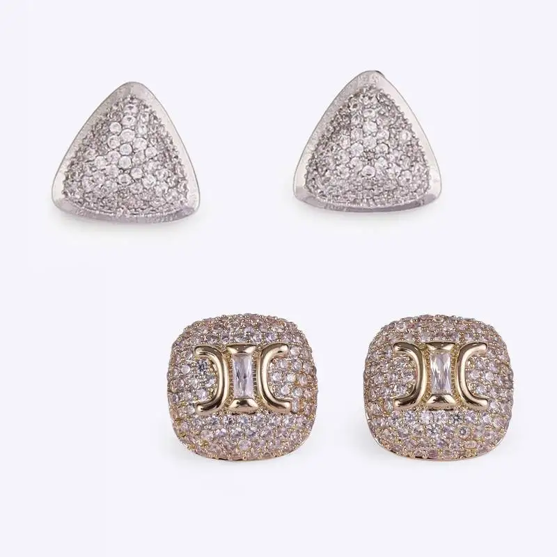 Crystal letter x charm gold plated combo set of 2 stud earring for women
