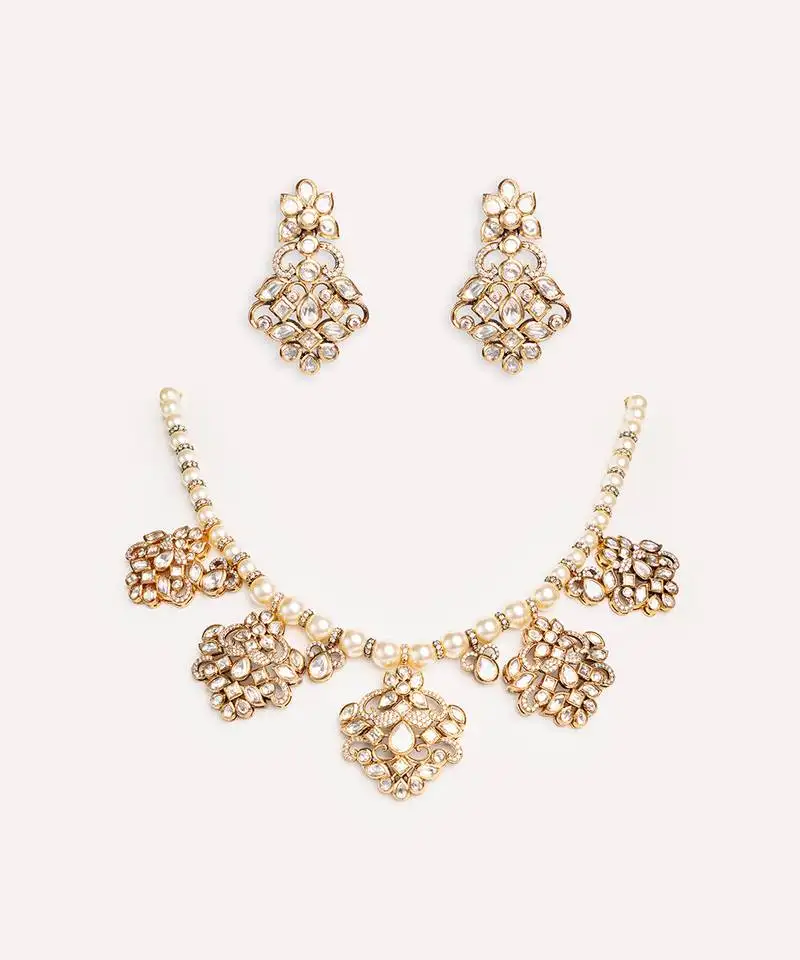 Two toned choker necklace set