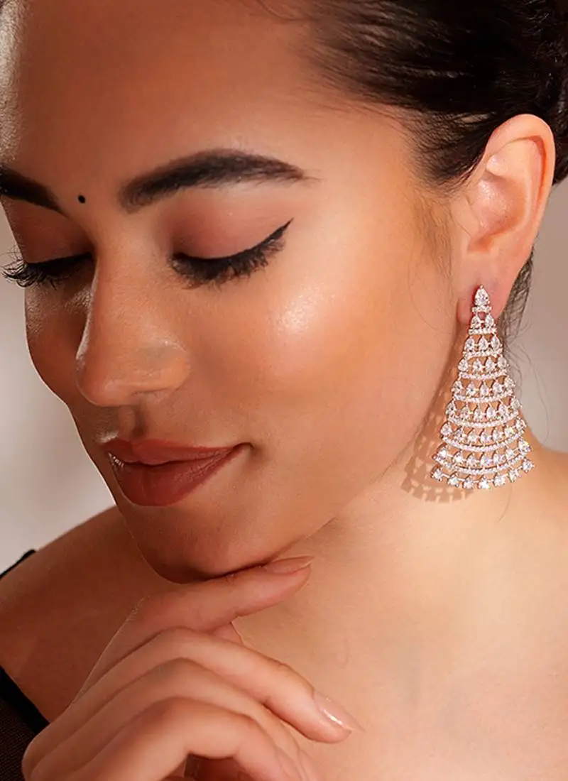 Silver plated dangler earrings