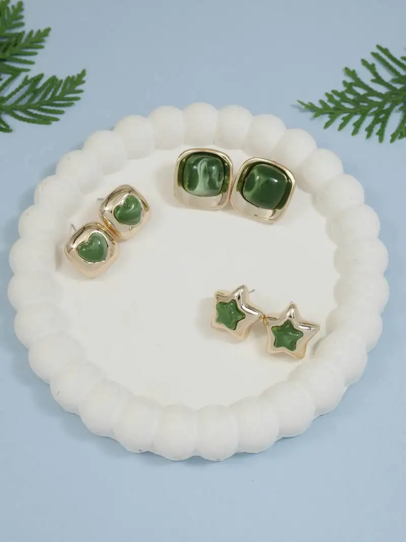 Latest stylish lightweight modern stud earrings combo set for women