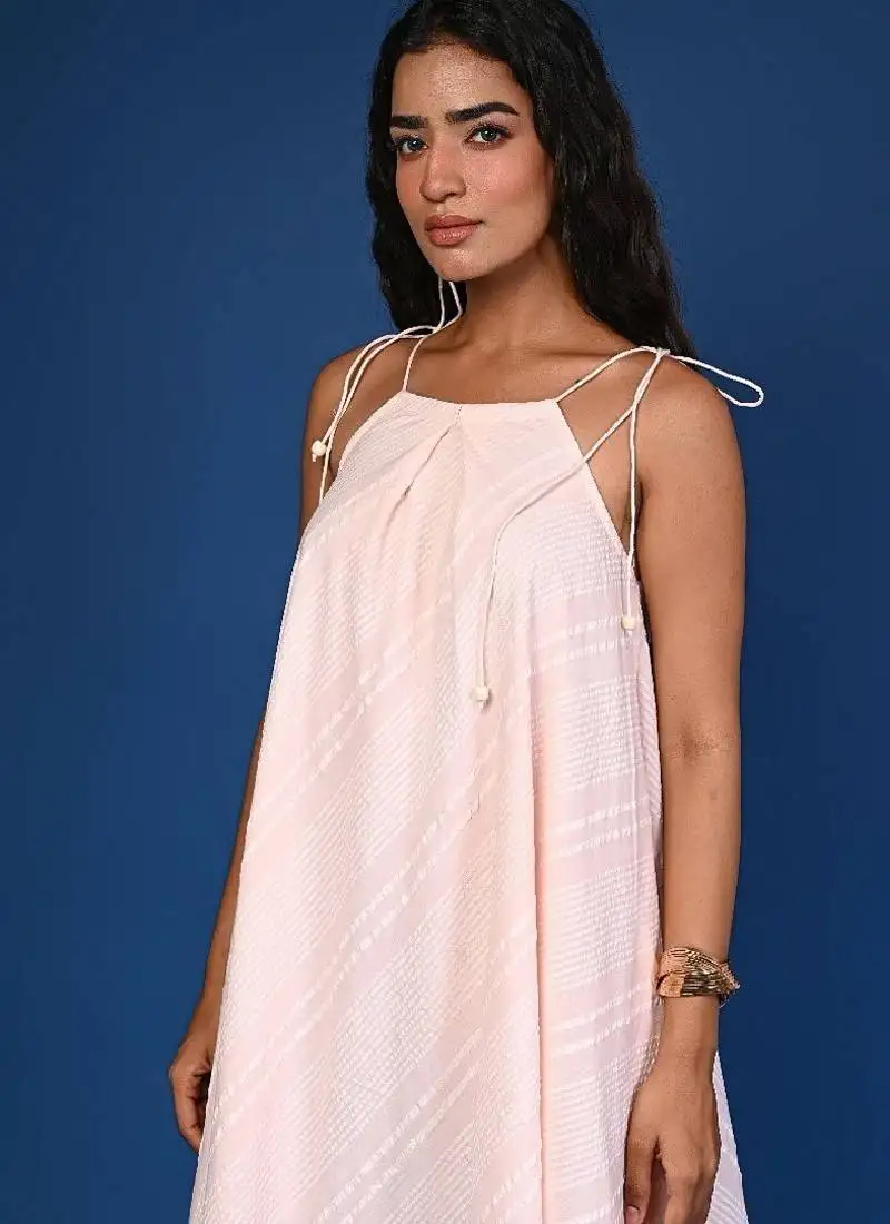 Peach dobby cotton coord