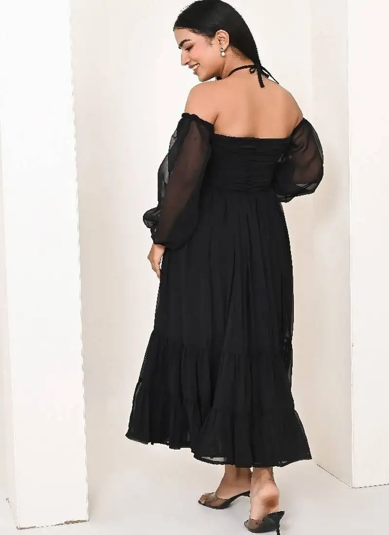 Black georgette dress