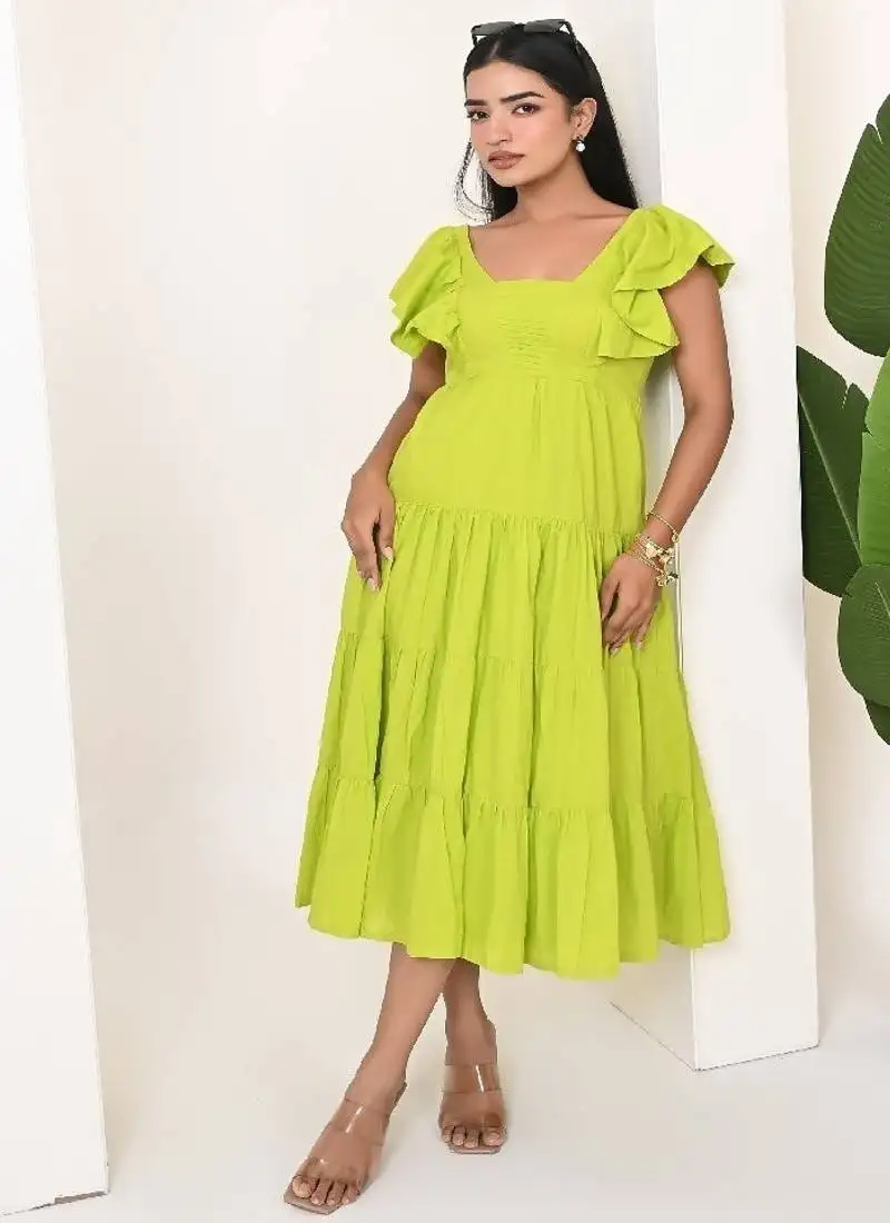 Lime green cotton dress