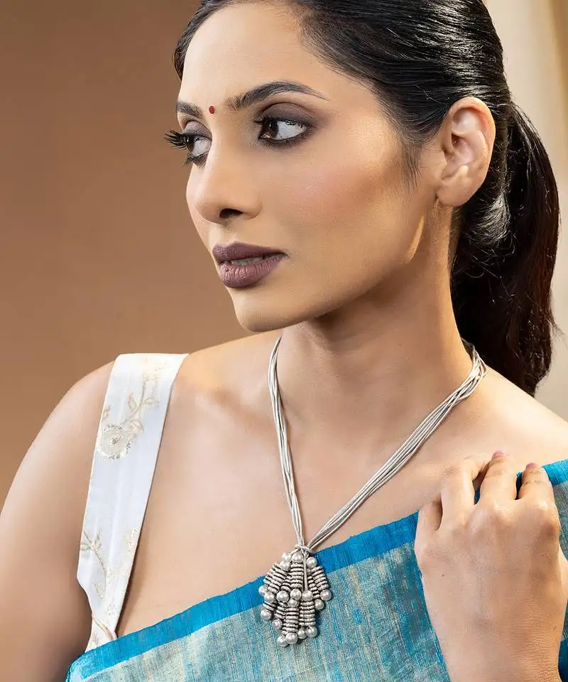 Heritage oxidised silver necklace