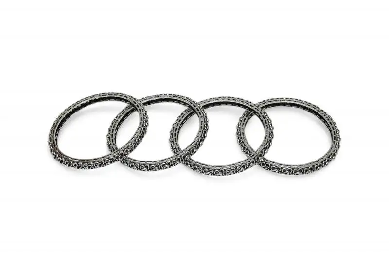 Trendy modish oxidised silver plated set of 4 bangle for women and girls