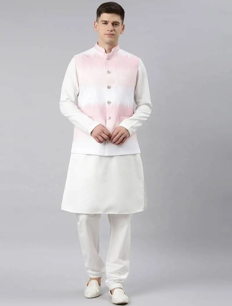 Pink ombre jacket kurta set