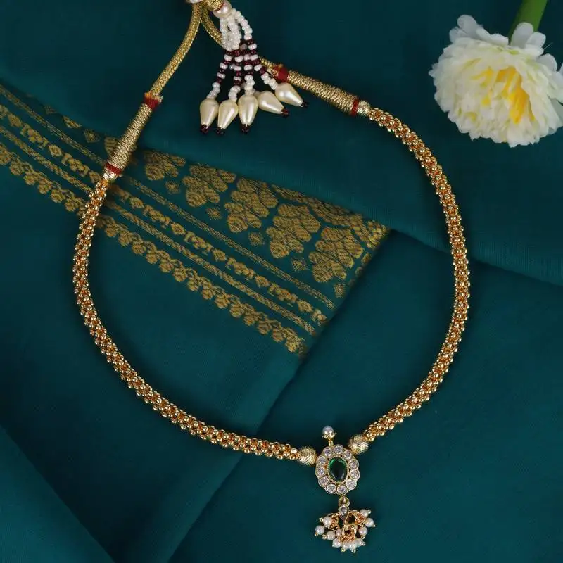 Traditional round shape golden balls gold plated choker necklace for women