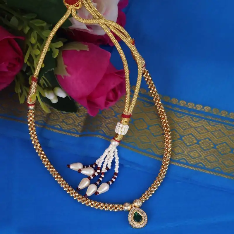 Traditional oval shape golden balls gold plated choker necklace for women