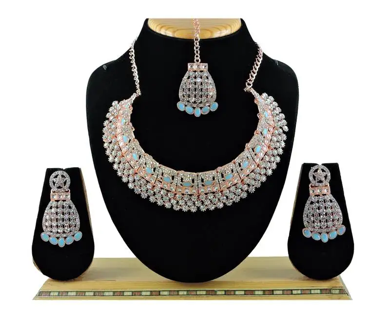 Turquoise designer function wear ad necklace set