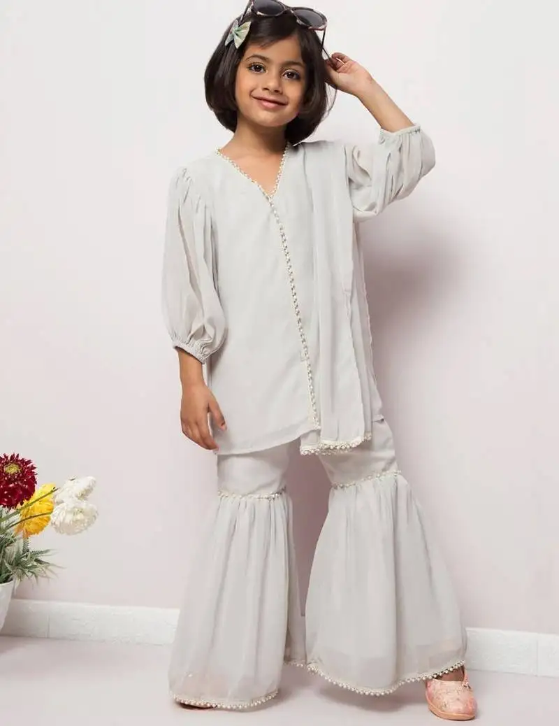 Long top with sharara and dupatta- 3 pcs set