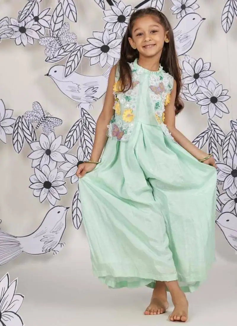 Mint meadow girls jumpsuit 3d floral jacket & garden print