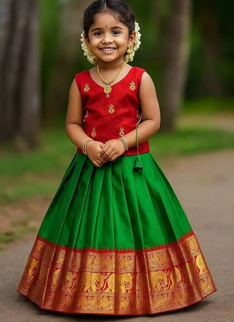 Perrot soft silk pure zari weaving ready to wear lehenga choli