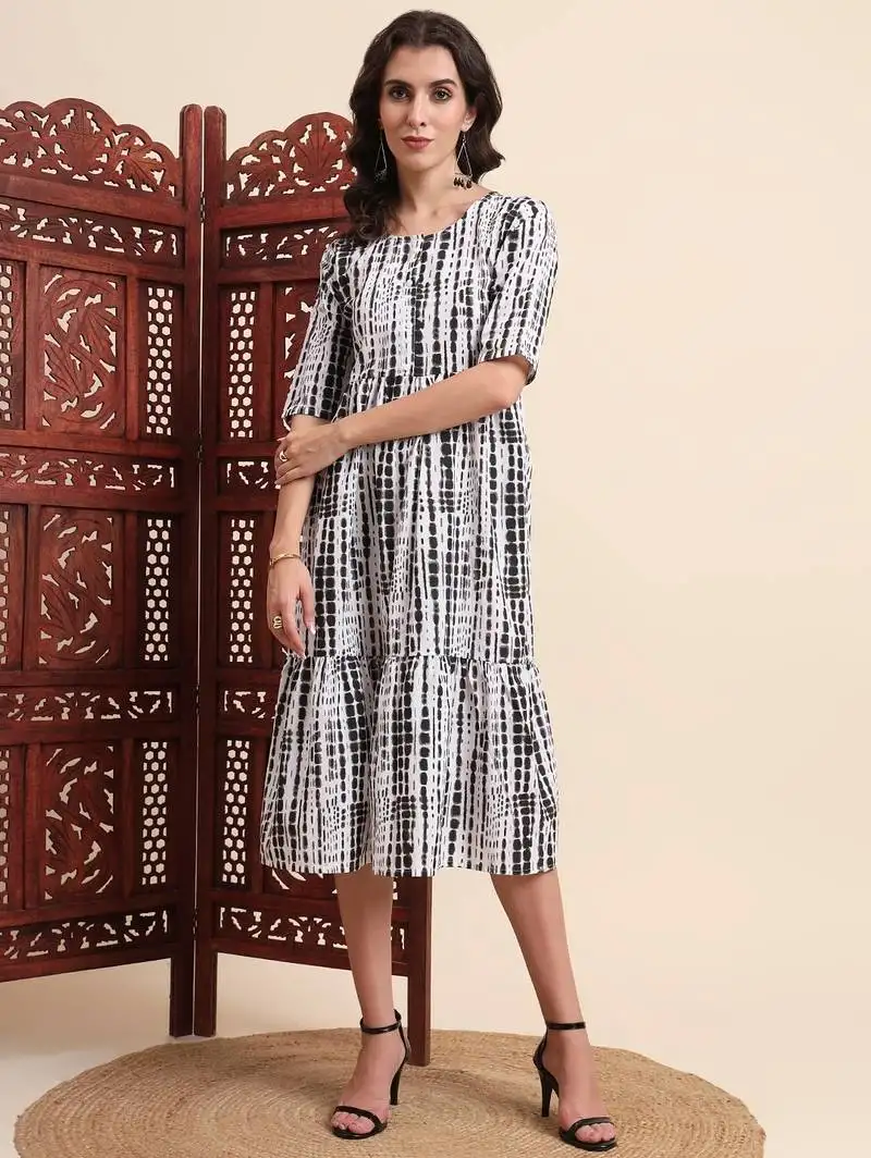 Aayumi grey tie dye fit and flare maxi dress