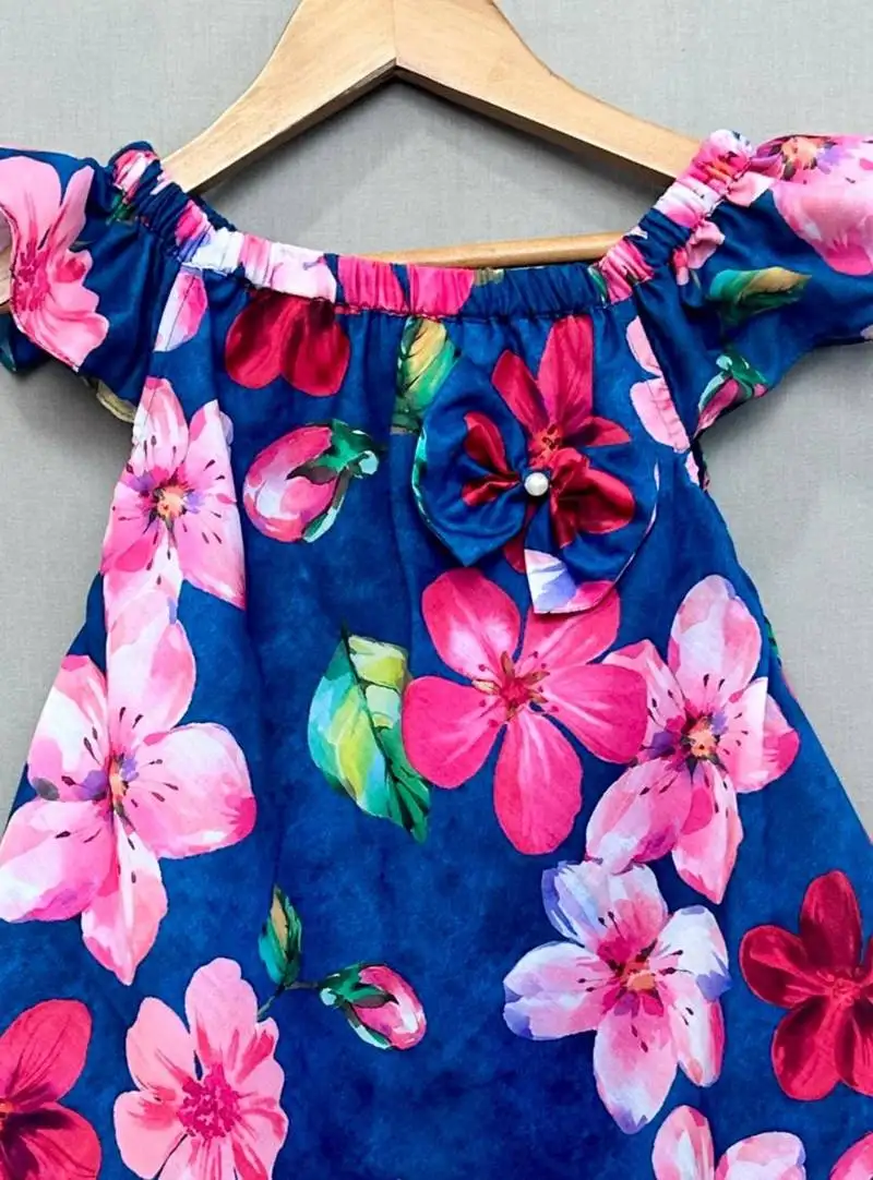 Navy floral printed dress