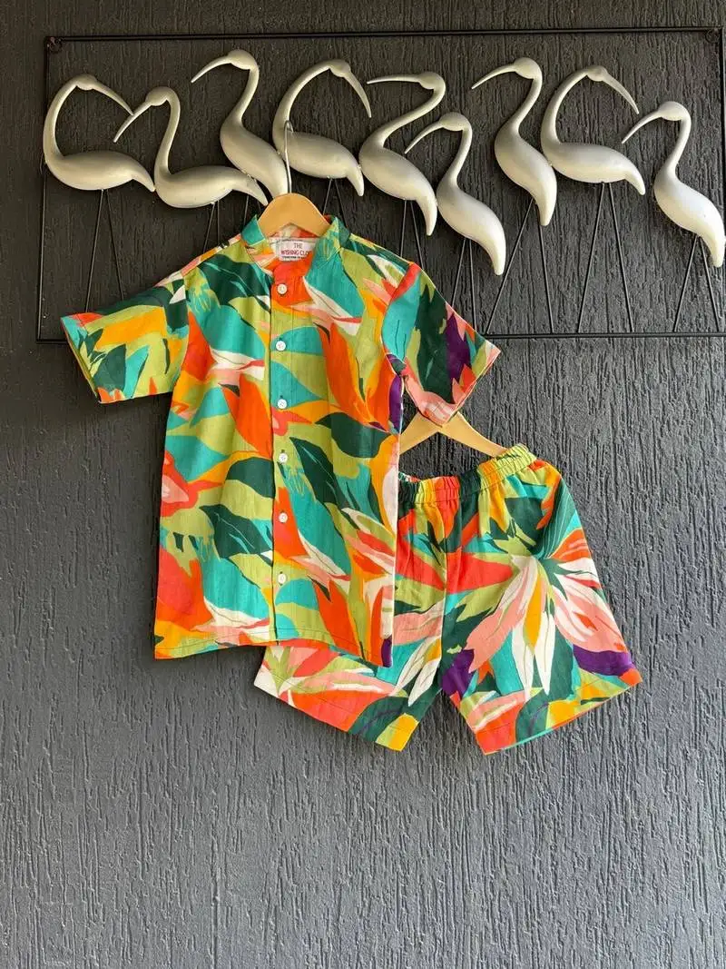 Multicolor printed cotton co ord set