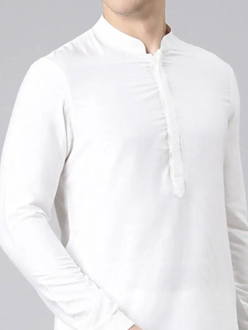 Arjun bijlani in white plain short kurta pajama