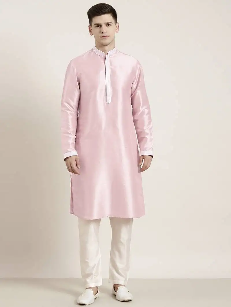 Pink embroidered kurta pajama