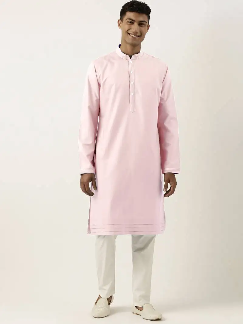 Light pink cotton kurta pajama