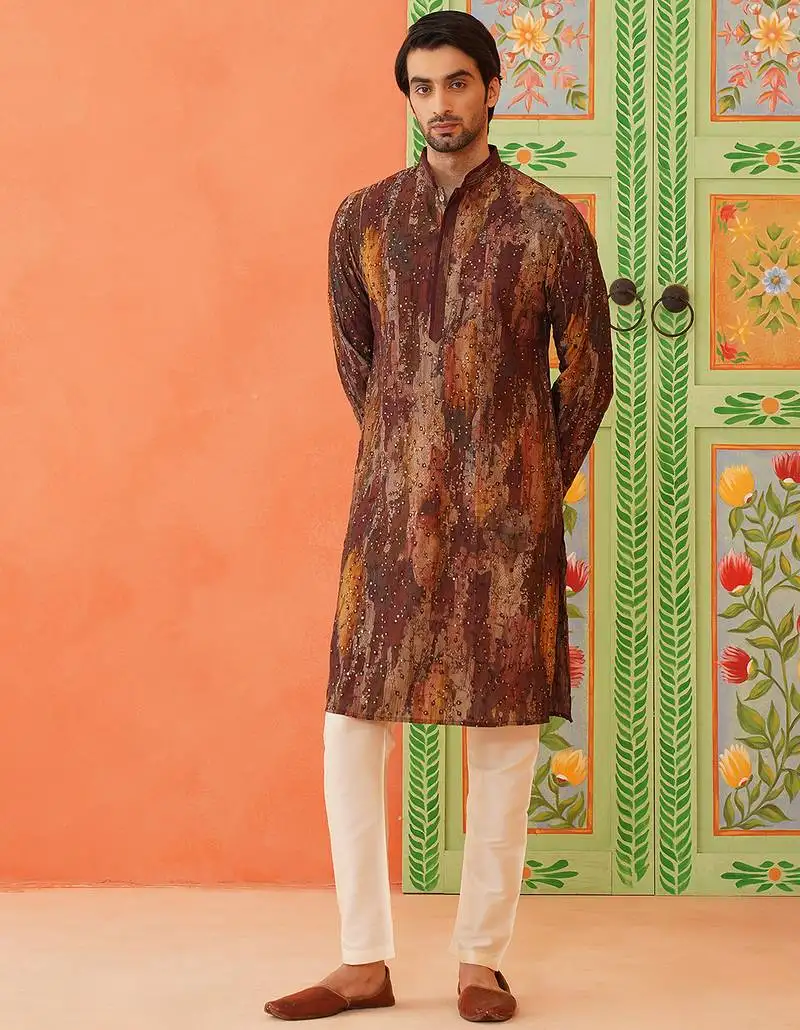 Multi color embroidered kurta pajama