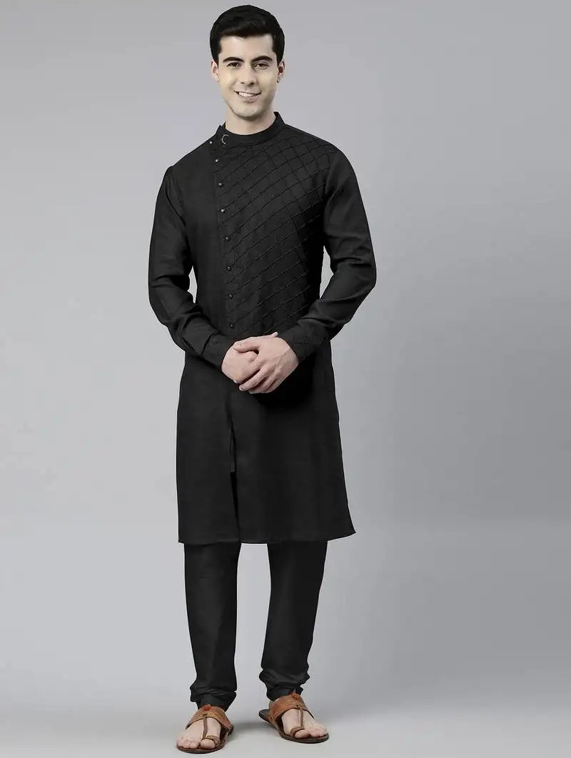 Black angrakha kurta pajama