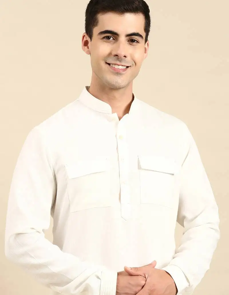 Off white pathani kurta pajama