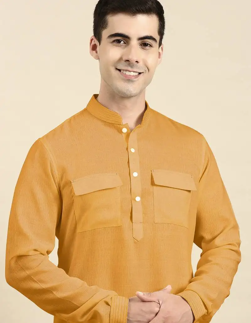 Mustard pathani kurta pajama