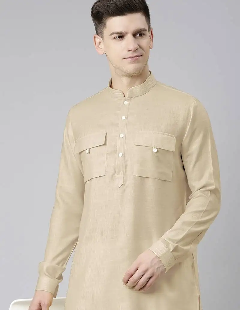 Beige pathani kurta pajama