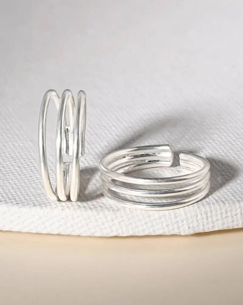 Touch925 classic spiral toe ring