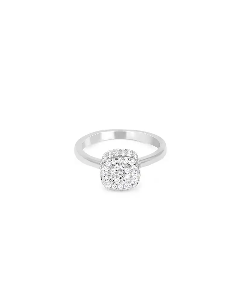 Touch925 subtle elegance silver ring with princess-cut stone in 925 purity for women