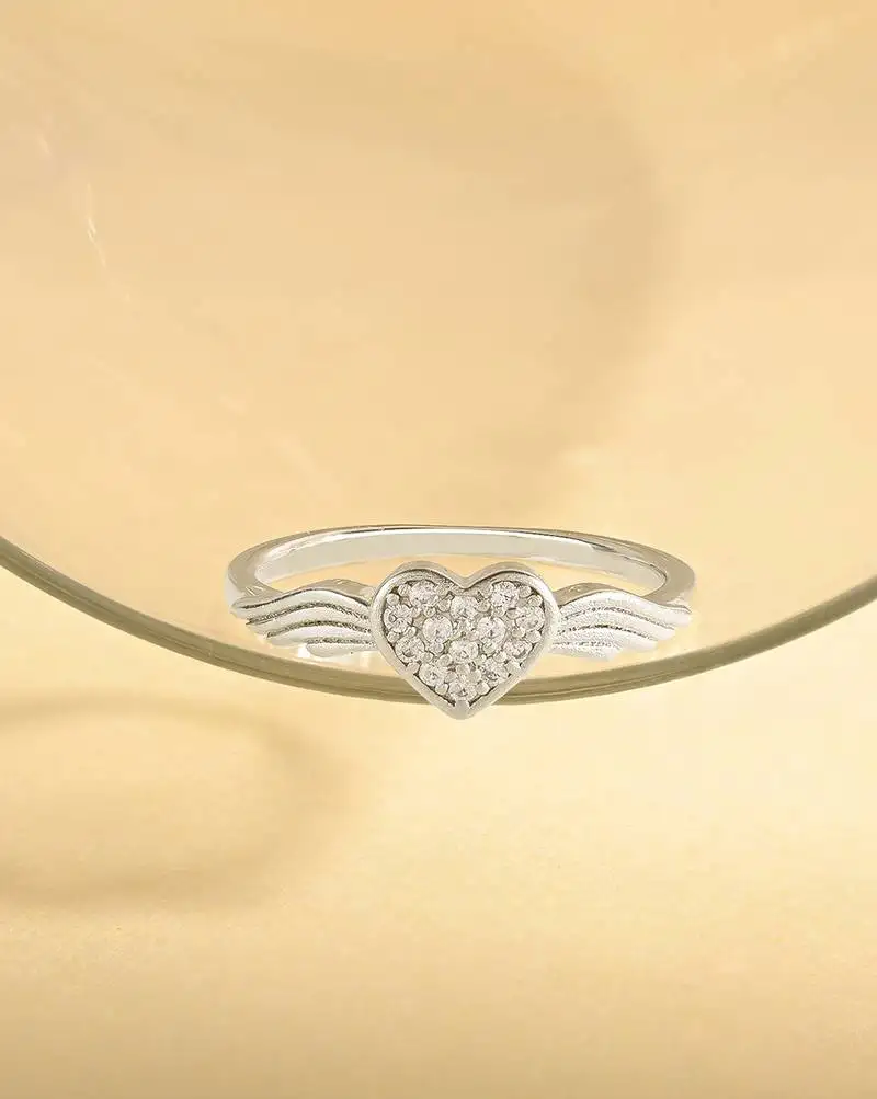 Touch925 angelic embrace silver ring in 925 purity for women