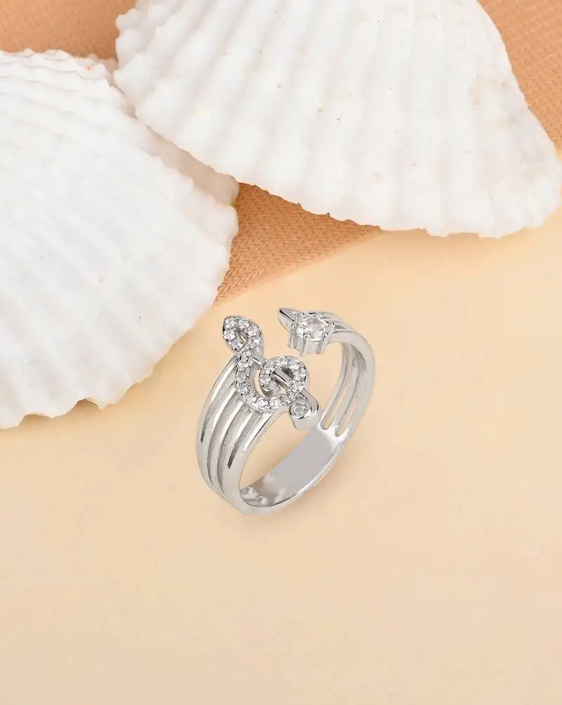 Touch925 music note silver ring in 925 purity for women