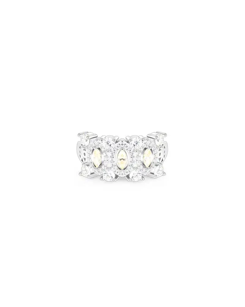 Touch925 regal yellow stone silver ring with cz accents in 925 purity for women