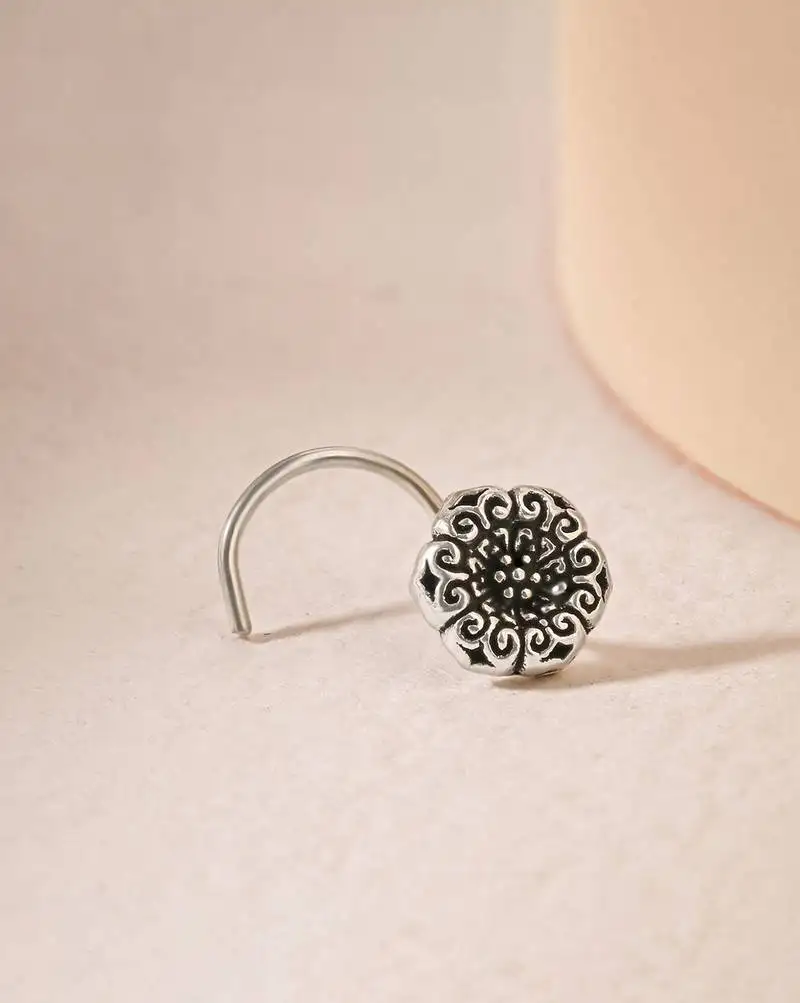 Oxidized boho nose pin